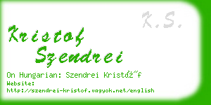 kristof szendrei business card